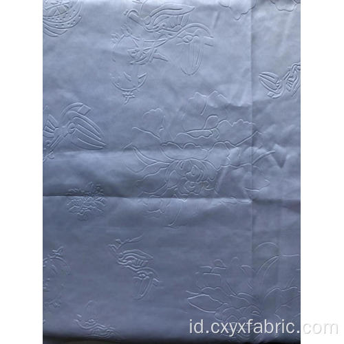 Kain polyester putih 3d emboss untuk tekstil rumah